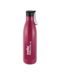 Cello - Puro Steel X Rover Water Bottle With Inner Steel And Outer Plastic 600ml - Purple