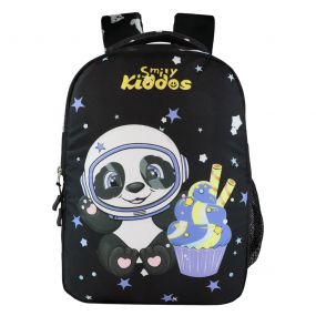 Smily Kiddos - Space Panda Theme Preschool Backpack - Black