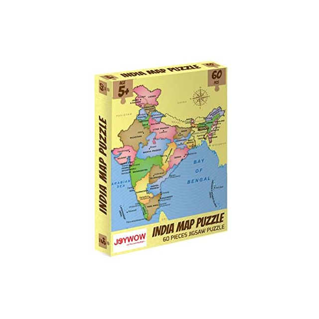 Wondrbox - Jigsaw India Map Puzzle 60 Pc